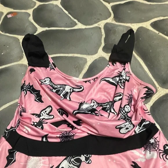 Dinosaur skeletons Halloween dress xl - Picture 7 of 10